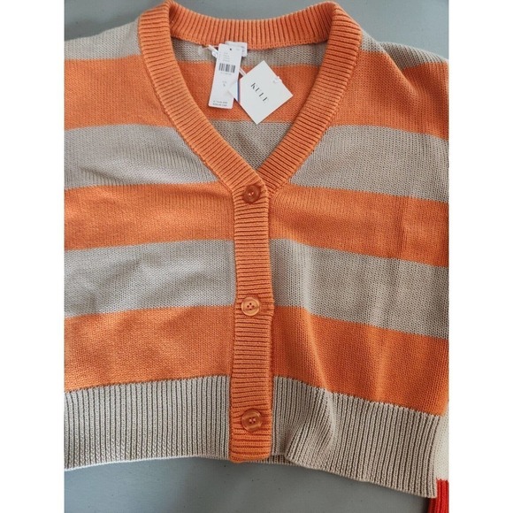 NWT Anthropologie Kule Remus Cardigan Cotton Wool Blend Striped Button Size S - Picture 5 of 12